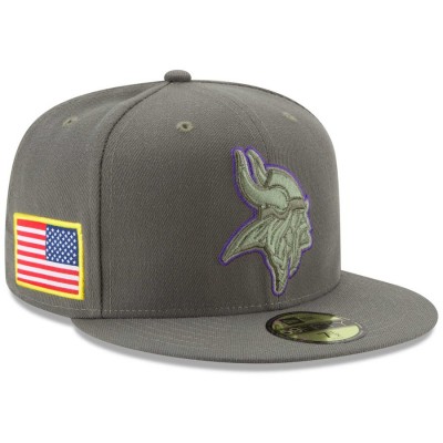 Men's Minnesota Vikings New Era Olive 2017 Salute To Service 59FIFTY Fitted Hat 2783184